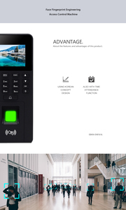 RFID Zeiter fassung Digitaler Finger abdrucks ensor 1000 Zugangs kontroll system IP TCP WiFi Integration Biometrischer Finger abdrucks canner - Product Image 4