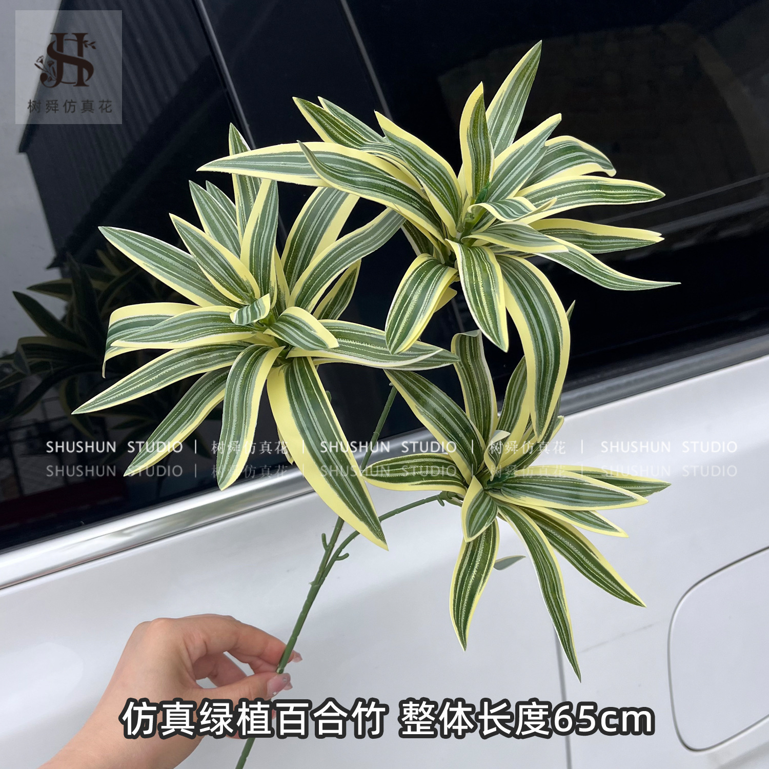 3 fork lily bamboo-yellow edge gray green-1