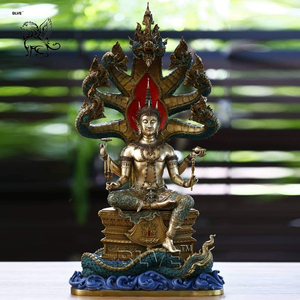 Blve tùy chỉnh ngoài trời lớn Phật Giáo Tôn Giáo kim loại Naga rắn Vua phật tượng đồng điêu khắc - Product Image 3