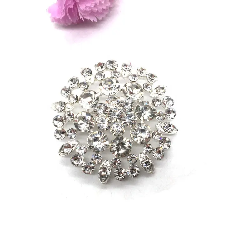 Broche de diamante natural, joias delicadas da moda, atacado, cristais, prata, strass, broches