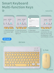 Accesorios de ordenador, teclado y ratón, juego completo de ordenador, 78 teclas, Mini teclado y ratón inalámbricos ultrafinos combinados - Product Image 4
