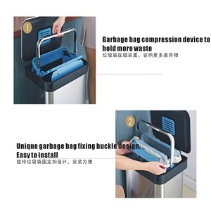 30L ที่ขายดีที่สุดปุ่มในยุโรปและ Amerstainless เคาน์เตอร์ถังขยะสามารถคู่มือเครื่องอัดถังขยะครัวถังขยะ - Product Image 3