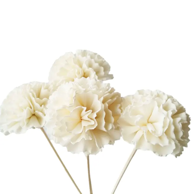 4.5cm 6cm 8cm Handmade Carnation Sola Flower Perfume Oil Diffuser Flower