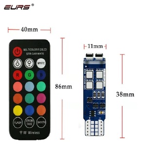 โคมไฟสัญญาณ RGB LED สำหรับรถยนต์มีรีโมทคอนโทรล, ไฟสัญญาณ RF สีสัน3535 10smd T10พร้อมรีโมทคอนโทรล - Product Image 4