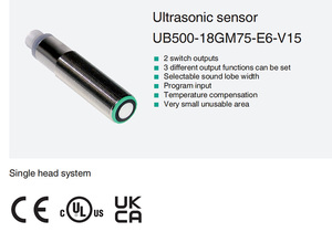 Ub500-18 Gm75 Ultrasonic Liquid Level <strong>Detection</strong> Proximity <strong>Sensor</strong> Non-Contact <strong>Object</strong> Position <strong>Sensor</strong> - Product Image 3