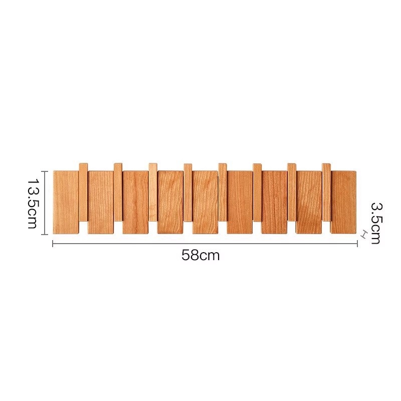 8 hameçons Tout en bois de cerisier