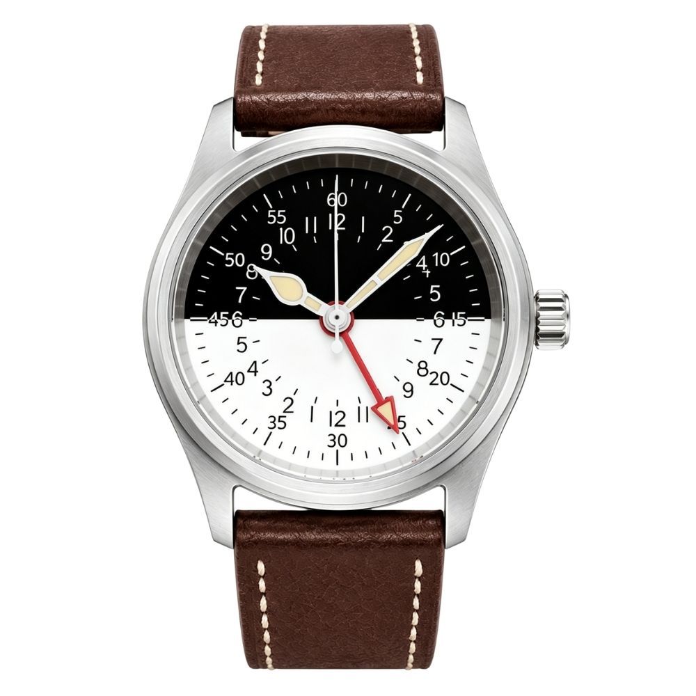 Cinturino in pelle Nero-bianco