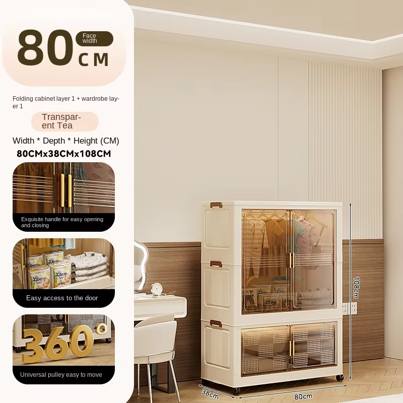 Transparente (1 armario + 1 gabinete plegable)