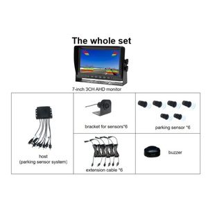 6 Sensor de aparcamiento 3 canales 7 pulgadas IPS Monitor pantalla LED AHD Cámara camión coche sensores de aparcamiento sistema - Product Image 6