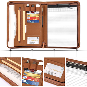 Portfolio Business <strong>Folder</strong> Padfolio <strong>A4</strong> Writing Pad Document Organizer for Men Women Office <strong>Conference</strong> <strong>Notepad</strong> Clip Boards