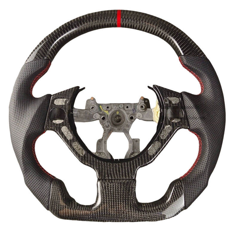 หนัง + คาร์บอนไฟเบอร์ + เย็บสีแดง + ไม่มีขอบ