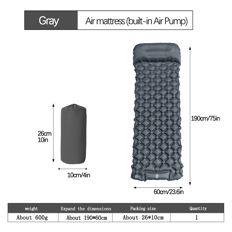 Gray- built in air pump