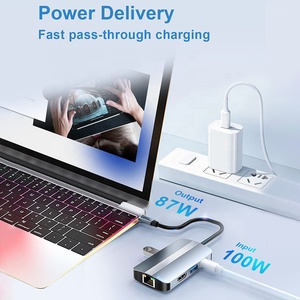 Fabrik OEM Hersteller 6 in 1 USB C Typ C Hub mit 4K HD HDMI USB3.0 2.0 RJ45 Lan Ethernet USB-C 6-in-1 Multi port Adapter