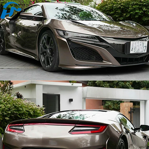 ペットTPUキャストビニール佛山工場HD光沢無煙炭ブラウンメタリックカーラップ光沢メタリックカーステッカー