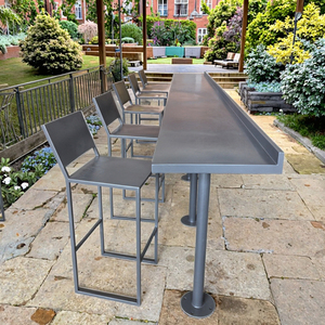 Hiện đại Patio băng ghế dự bị & kim loại <span class=keywords><strong>Bar</strong></span> bảng thiết lập Kiểu dáng đẹp đồ nội thất ngoài trời cho nhà hàng terraces, công viên lounges & ban công quán <span class=keywords><strong>bar</strong></span> - Product Image 1