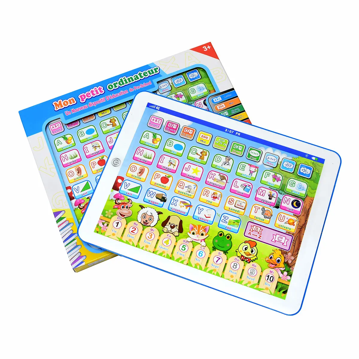 बच्चों के लिए नया टैबलेट प्वाइंट रीडिंग टच वॉयस फ्रेंच ब्रेन पज़ल गेम शैक्षिक अंग्रेजी अरबी लैपटॉप खिलौने