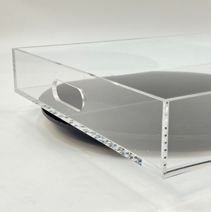 ถาดอะคริลิคใสตกแต่งมีที่จับป้องกันการไหลล้นสำหรับเคาน์เตอร์ห้องนั่งเล่นโต๊ะกาแฟซิลิโคน - Product Image 4