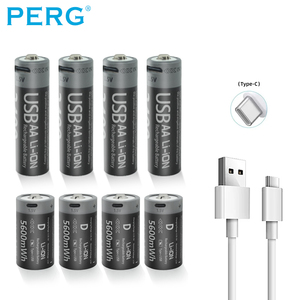 Tip-c USB şarj edilebilir pil, 1.5V AA AAA uzaktan kumanda oyuncak pil, 16340 32580 25480 anizotropik lityum pil 3.7V - Product Image 2