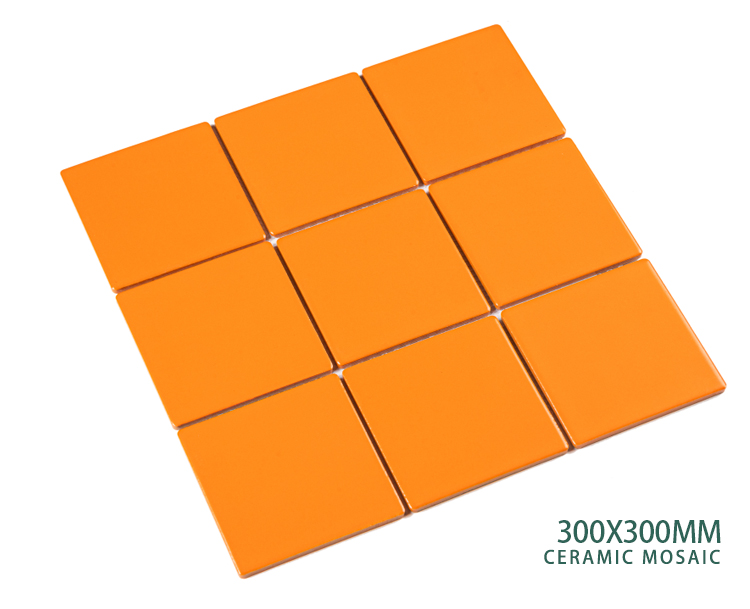 30x30cm orange mosaic for house decoration backsplash tile square matt mosaic bathroom