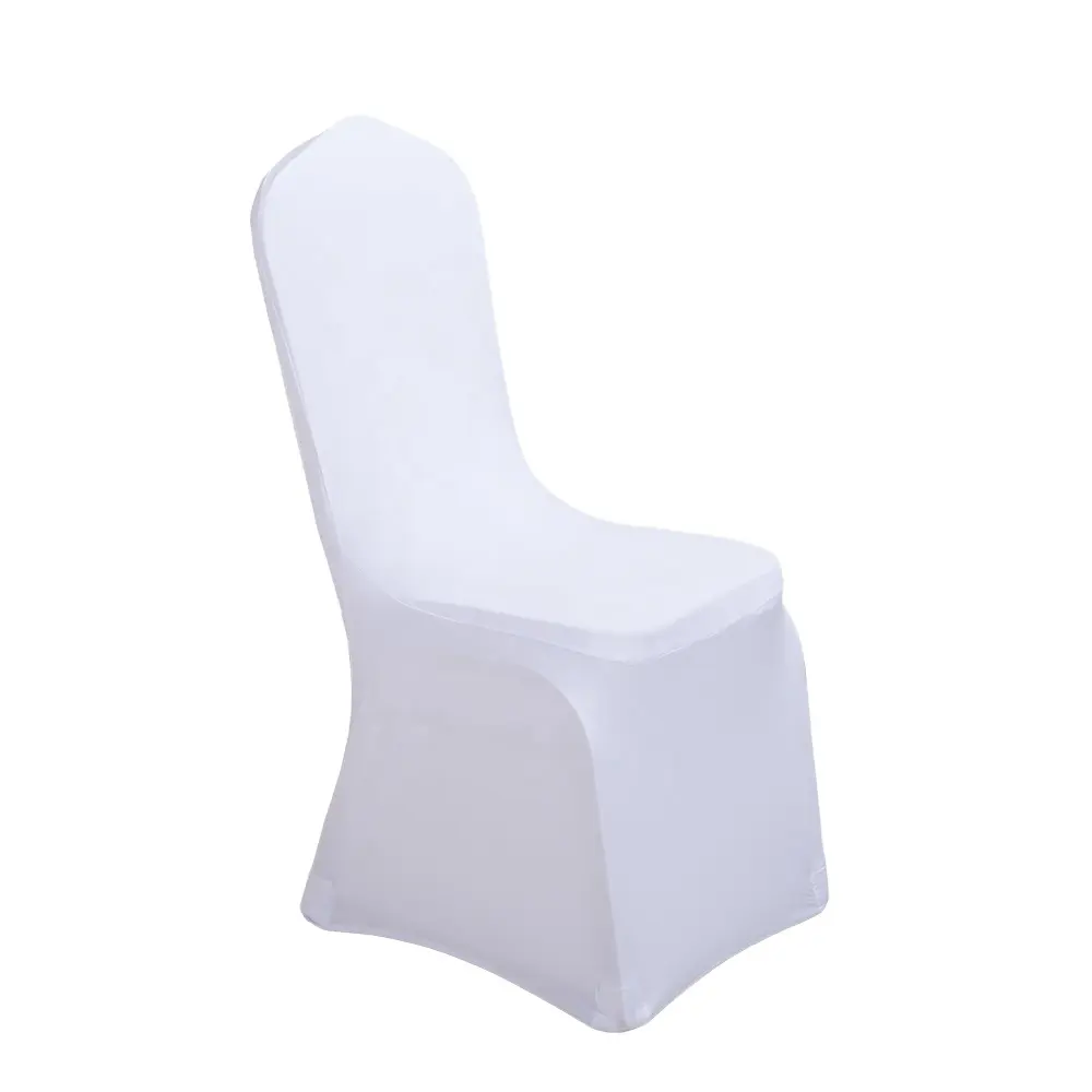 غطاء كرسي زفاف من Spandex قابل للتمدد لونه أبيض يغطي كراسي الزفاف
