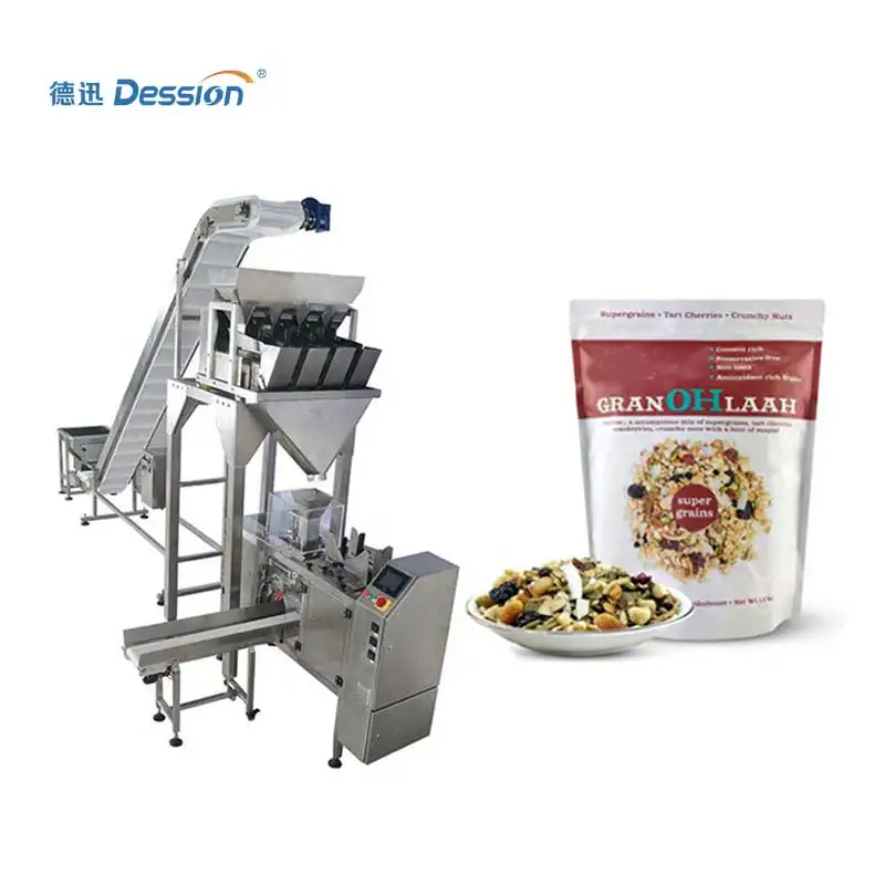 Dession Automatico Muesli Muesli Premade Sacchetto A Chiusura Lampo di Imballaggio Prezzo Della Macchina