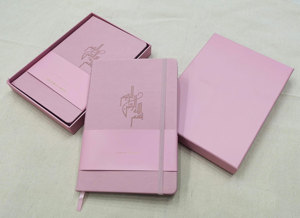 LABON浮雕标志精装豪华礼品空白日记本皮革日记带腹带笔记本 - Product Image 3