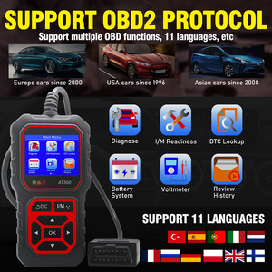 Werkseitiger Fahrzeug detektor mit Direkt versorgung AT5OO OBD II Scanner Plug & Play 11 Arten Sprache Löschen von Auto motor fehlern - Product Image 5