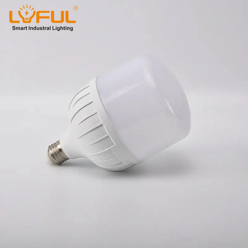 Bombilla Led de alta potencia E27 carcasa de plástico de aluminio Smd 20W 30W 40W 50W B22 E26 diseño de iluminación y circuito ROHS Ce AC 2 años EMC