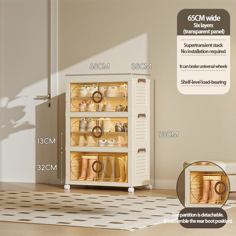 Meuble à chaussures pliable 65 cm 3 couches-marron