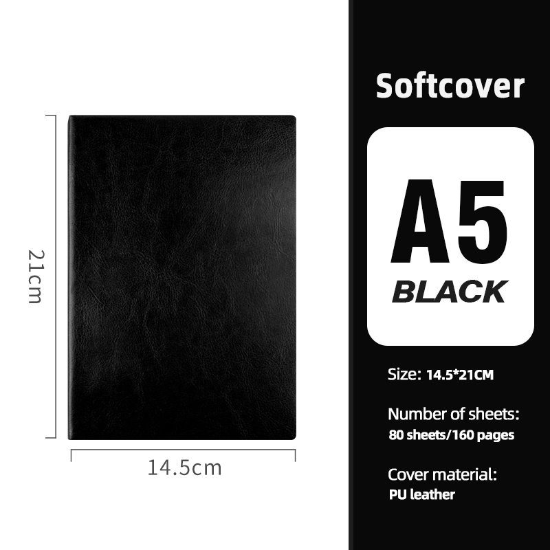 ปกอ่อน A5 สีดำ (80 แผ่น)