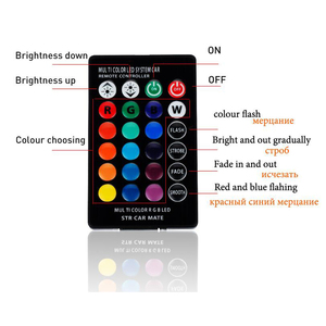 Evrensel araba RGB LED 12V T10 LED RGB 5050 6SMD uzaktan kumanda ile okuma lambası kama işık sinyali lambası araba ışık - Product Image 4