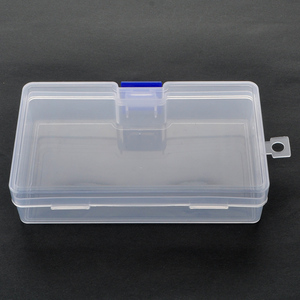 矩形塑料容器透明塑料储物盒，带铰链盖，用于小物品配件工具 - Product Image 2