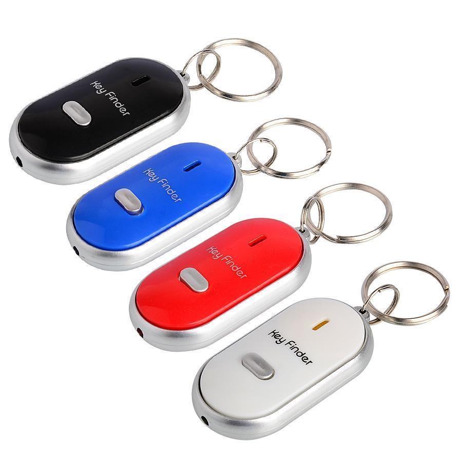 Whistle Lost Key Locator Key Finder Ring LED Flashing Light Remote Control Sonic Torch Keychain Tracker Beeping