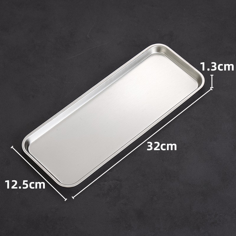 32x13 rectangular dessert/drink plate (silver)
