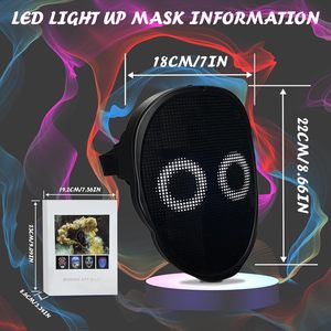 หน้ากากไฟ LED 7สีสำหรับงานปาร์ตี้หน้ากากไฟ LED ฮาโลวีนดิจิทัลแบบตั้งโปรแกรมได้ - Product Image 3