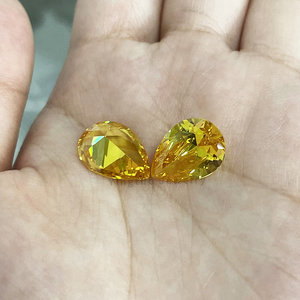 צהוב צבע מעוקב Zirconia חום עמיד Loose אבני חן מעוקב Zirconia אגס צורת 9x12 גדול גדלים