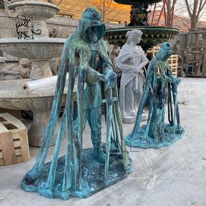 Blve ngoài trời lâu đài vườn cuộc sống Kích thước nổi tiếng con số đồng điêu khắc huyền thoại Vua Arthur Thời Trung Cổ Knight tượng - Product Image 6
