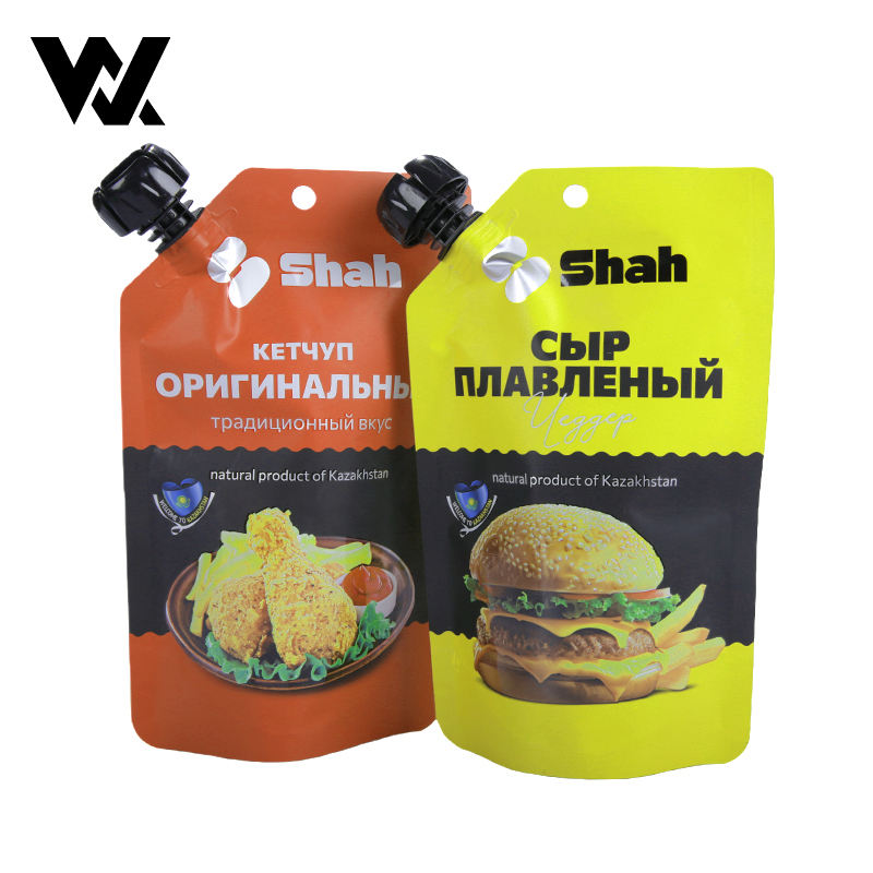 Pochette à bec verseur verticale