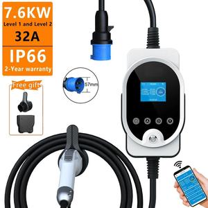 格拉森2便携式充电站15A 20KW一级11KW智能Wifi V2H DC CCS2 180KW 240无线移动住宅充电