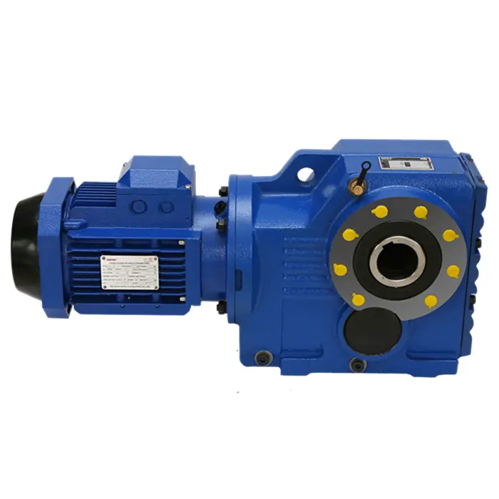 K series bevel helical gearbox with electric motor with torque arm and backstop transmission gearbox