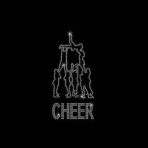 Custom Cheerleader Rhinestone Design for <strong>Cheer</strong> <strong>Pyramid</strong> Hot Fix Iron Crystal Patch on Glass Cheerleading Motif Template - Product Image 1
