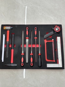 13-Piece Professional Cr-V Mechanic Hand <strong>Tool</strong> <strong>Kit</strong> Sets Hammer and Pliers File Tape Measure for Machine Repair and Household Use - Product Image 3