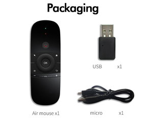 W1 senza fili Mini tastiera Mouse Combo con telecomando 2.4GHz USB ricaricabile Android TV Box IR telecomando - Product Image 6