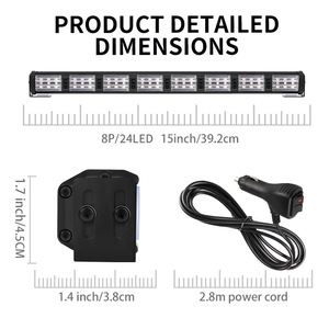 24LED多功能RGB条灯汽车爆裂闪光警告闪光灯车顶皮卡信号灯 - Product Image 2
