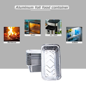 850ml rechteckiger Lebensmittel behälter aus Aluminium folie mit PET-Kunststoff deckel Bequeme Lagerung und einfaches Tragen - Product Image 6