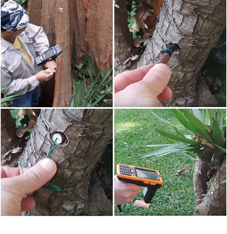 Benutzer definierte Größe 860-960MHz Kunststoff ABS Passive RFID Nagel Tag Tree Tracking Long Range für Holz management