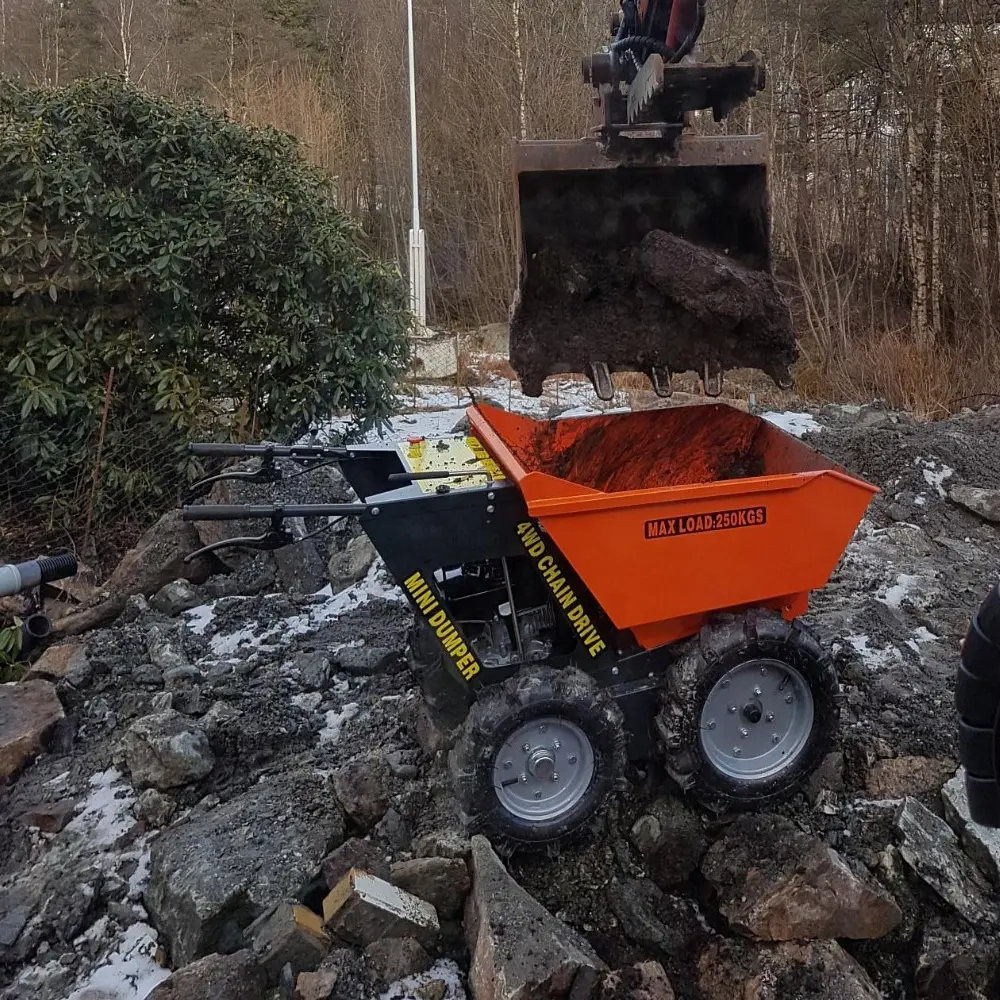 Konstant 4X4 Landbouw Met Behulp Van Benzine Power Barrow Buggy 'S Micro Wiel Kruiwagen Kleine Mini Dumper Truck Voor Tuin Huis Boerderij