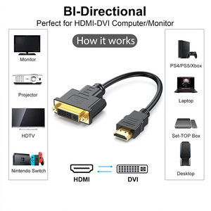 DVI 24 + 1 Conversión bidireccional a computadora TV Monitor Cable de conexión Dvi a HDMI Cable HDMI a Dvi de alta definición