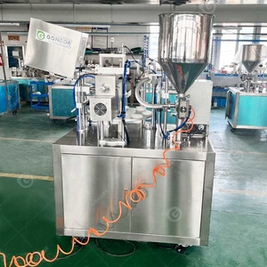חצי אוטומטי מתכת קוסמטיקה Hengxing זנב רך אטום Abl שולחן שולחן שן צינור מילוי ואיטום מכונה