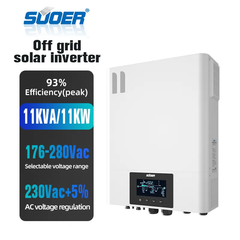 가정 에너지 저장 시스템 11kw 48V 500V 150A MPPT 태양열 하이브리드 인버터 가격